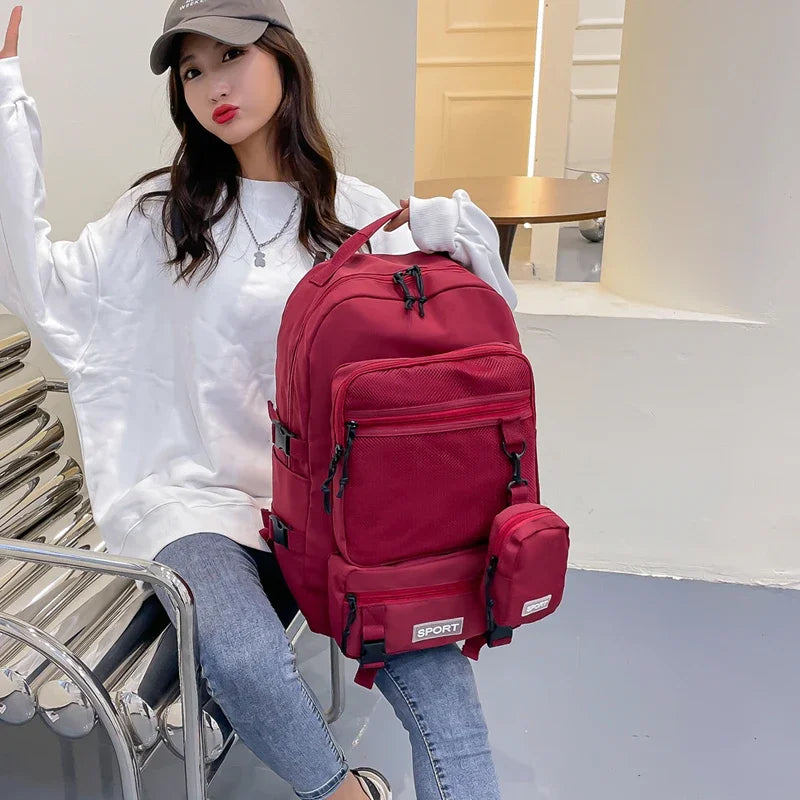 Hot Selling Solid Color Multi Kinetic Oxford Women's Backpack 2024 New Business Travel Sports High-capacity Men's Backpack