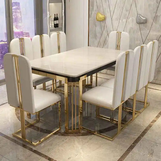 Light Luxury Dining Set 6 Chairs With Modern Table For Large Apartment Home Furniture Exotic Accessories High-End Restaurant