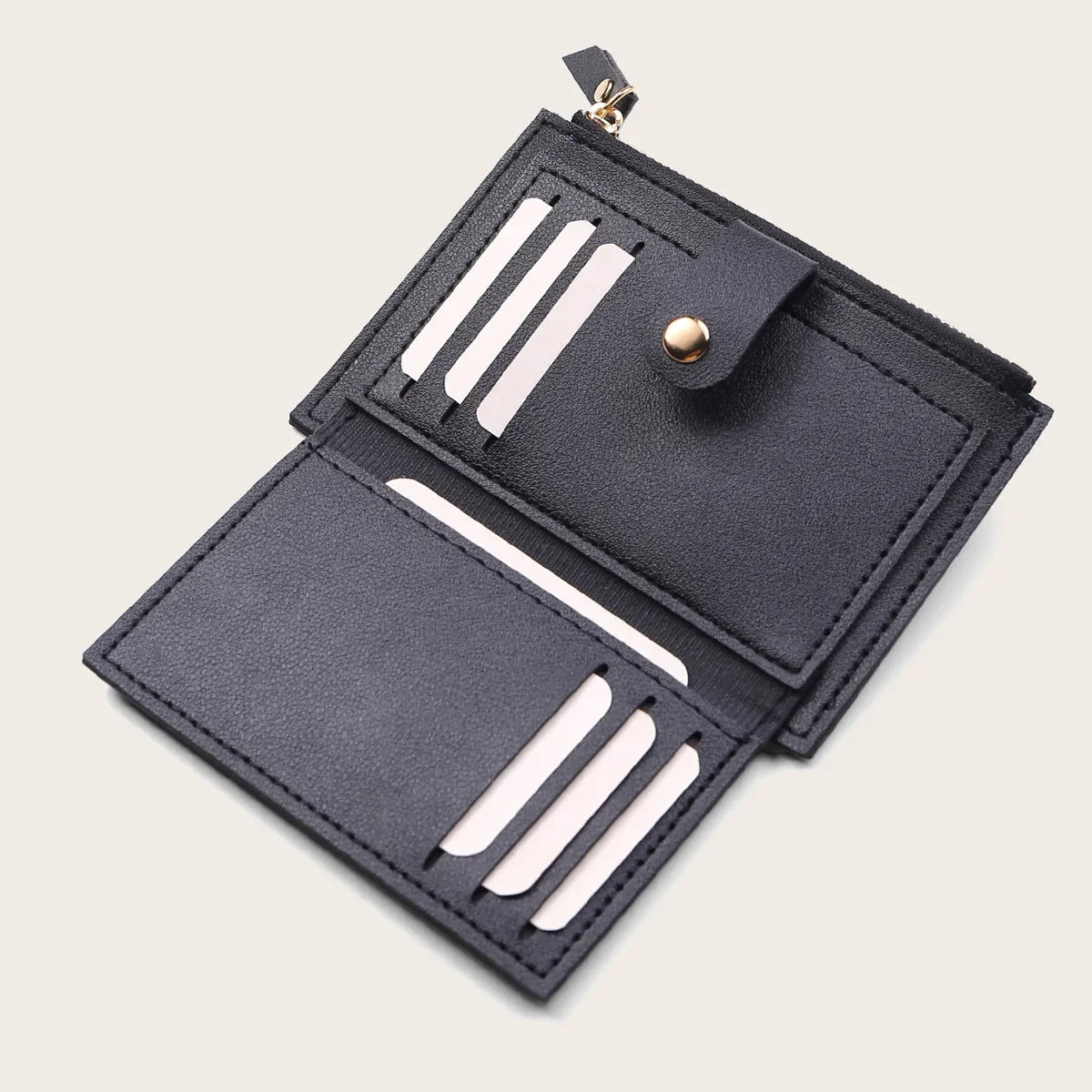 Women Fashion Small Wallet Purse Solid Color PU Leather Mini Coin Purse Wallet Credit Card Holder Bags Zipper Coin Purse