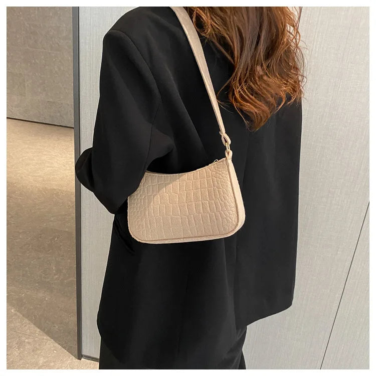 Fashion Felt Shoulder Bags for Women Women's Subaxillary Bag Design Advanced Texture Armpit Handbags Purses Crescent Saddle Bag