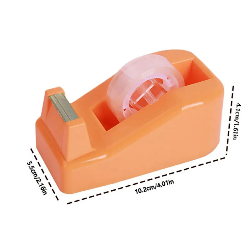 1PC Transparent Box Tape Dispenser Macaron Desktop Tape Holder Tape Cutter Box Students Stationery Gift School Office Supplies