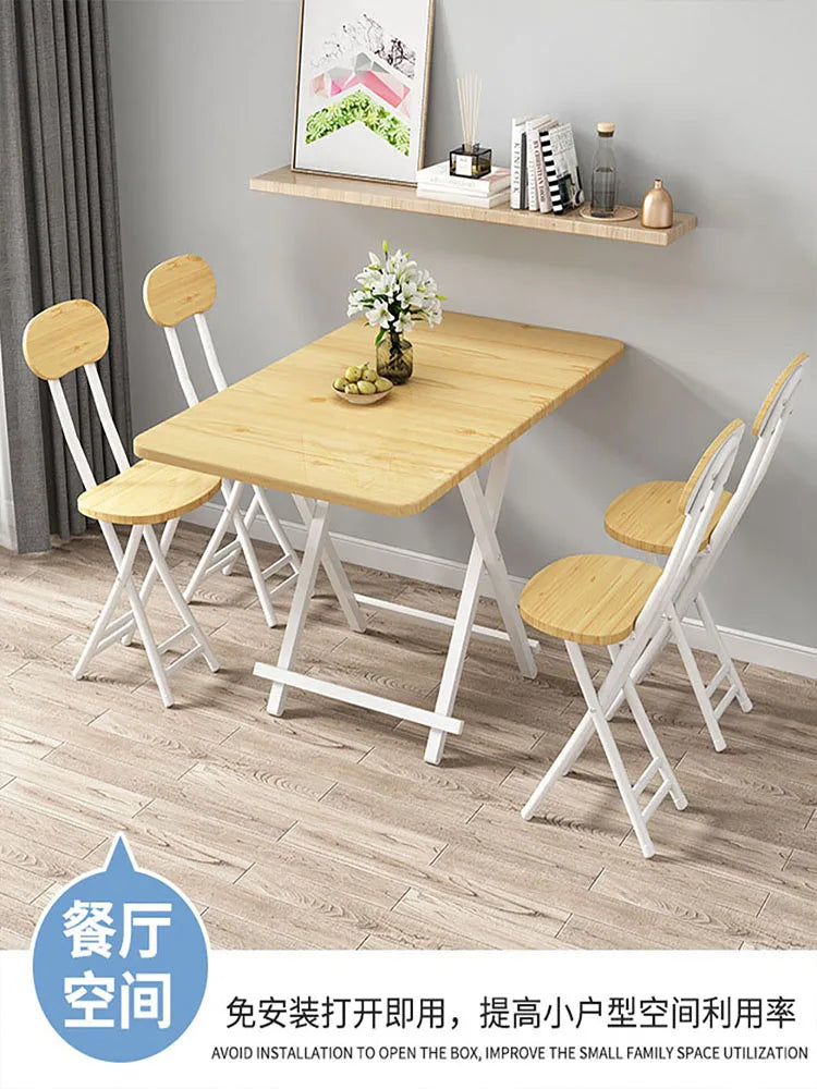 Portable Folding Table, Modern Minimalist Living Room Dining Table Set, Furniture, Solid Wood Dining Table Foldable Dining Table