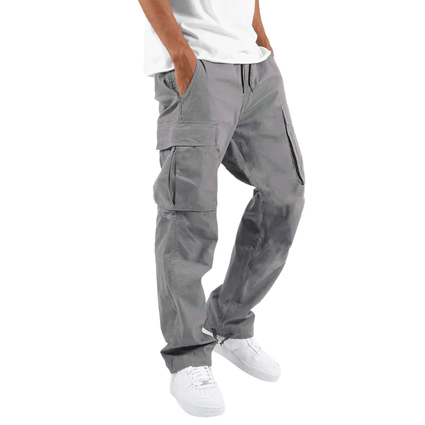 Pantalon cargo pour homme Amazon Summer 2023 - Pantalon décontracté multi-poches indépendant avec cordon de serrage et commerce extérieur