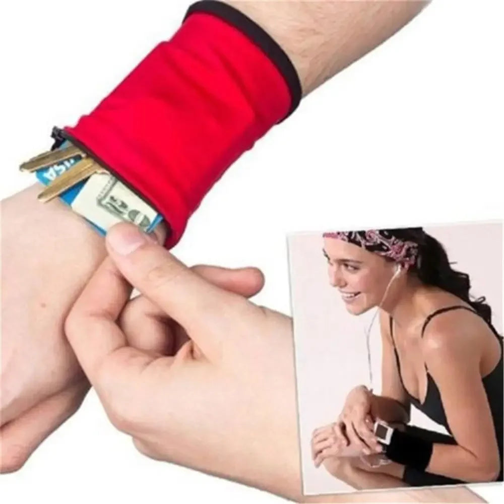 Mini Wrist Wallet Key Pouch Band Fitness Sports Zipper Wristband Running Gym Cycling Safe Coin Purse Cotton Wrist Bag Men Women