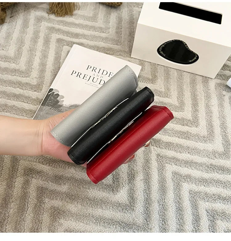 Women Wallet Foldable Portable Ladies Short Coin Purses Fashion Cute Bow Clutch Bag PU Leather Quality Female Card Holder Purse