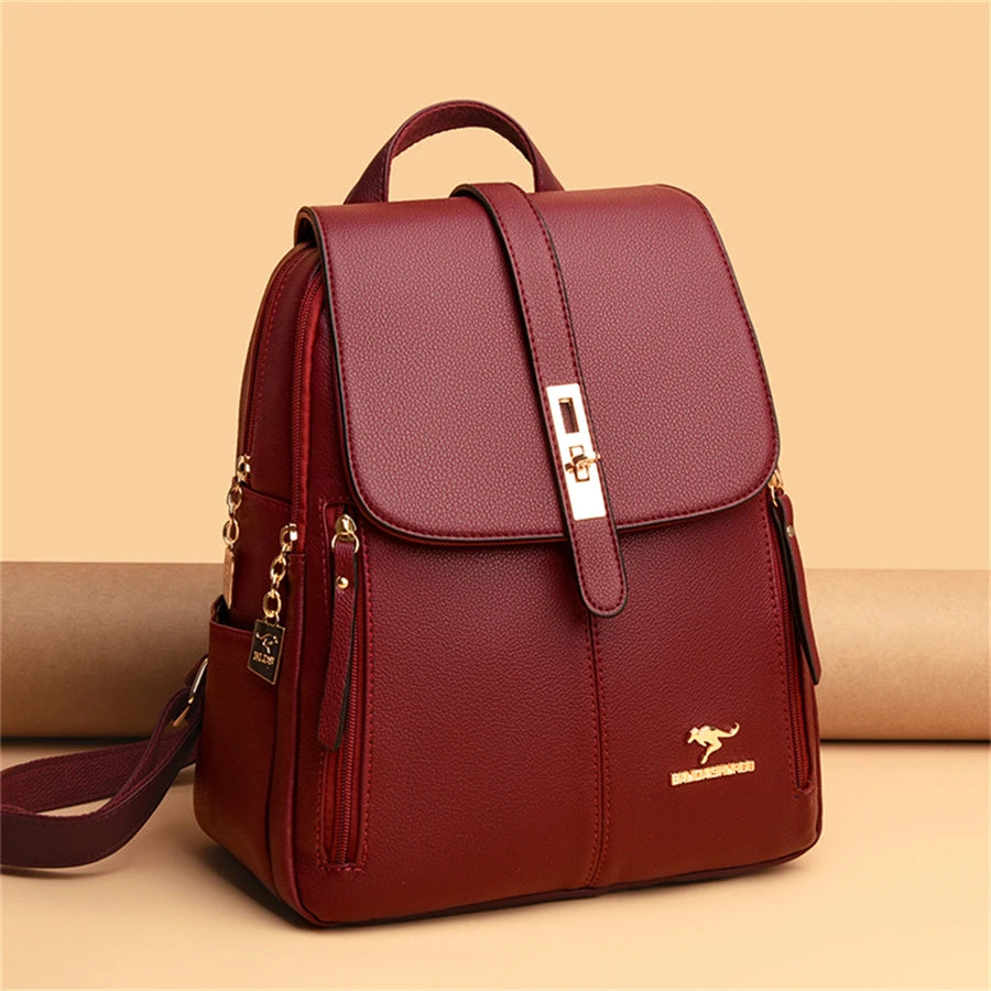 Women Backpack 2024 Leather Backpacks Female Designer Backpack For Girls School Bag High Quality Travel Bagpack Ladies Sac