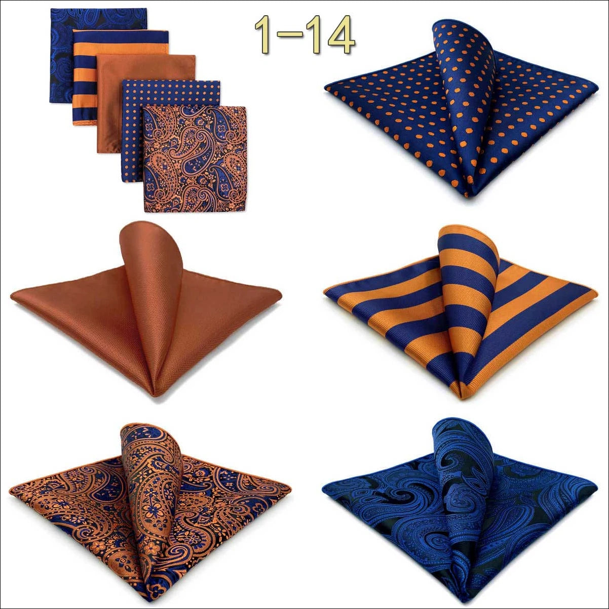 5 Pieces Mens Pocket Squares Wedding Handkerchiefs Set Fashion Formal Bundle Luxury Unique