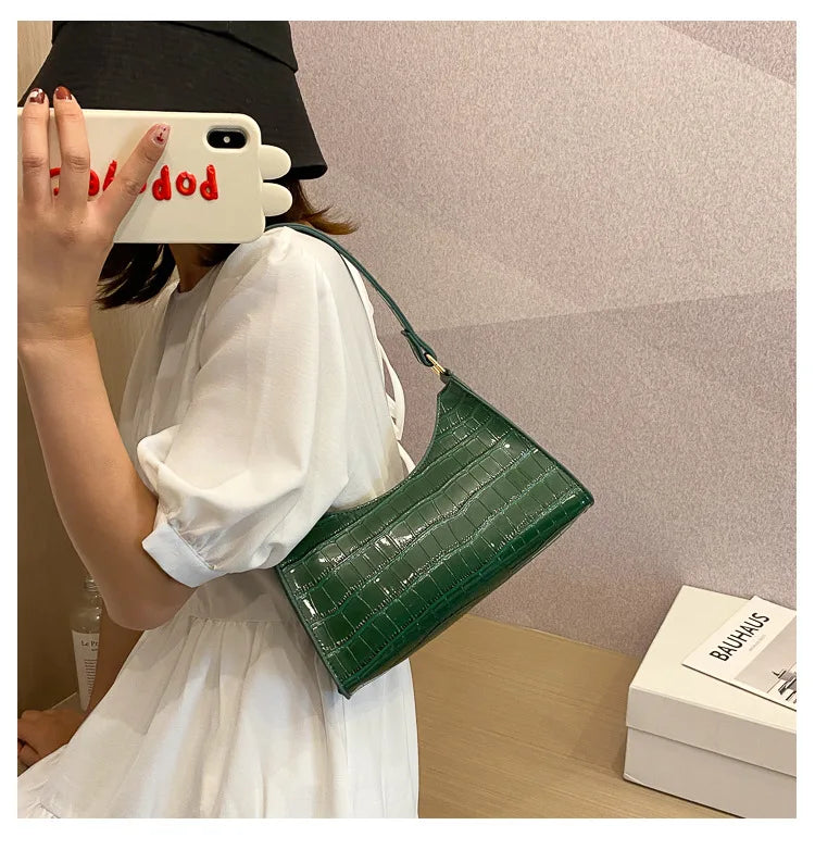 Fashion Exquisite Shopping Bag Retro Casual Women Totes Shoulder Bags Female Leather Solid Color Chain Handbag