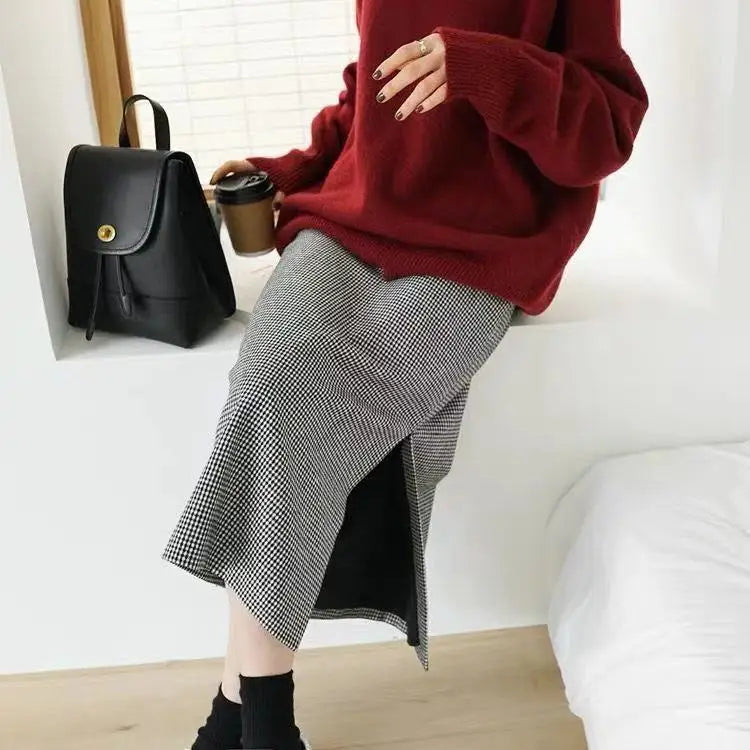 2023 New turtleneck cashmere sweater women thickened cashmere sweater loose hedging lazy knit base