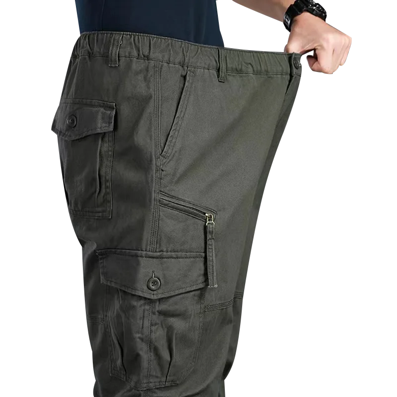 Pantalon tactique pour homme de haute qualité, taille élastique, cargo, grande taille, en coton, pantalon multi-poches, pantalon de travail pour entraînement sportif