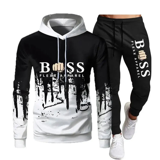 2021 Automne Hiver Nouvelle Marque Hommes Survêtement Sportswear Sweats À Capuche Sweat-shirts Pantalons De Survêtement Deux Pièces Ensembles Mode Jogging Homme