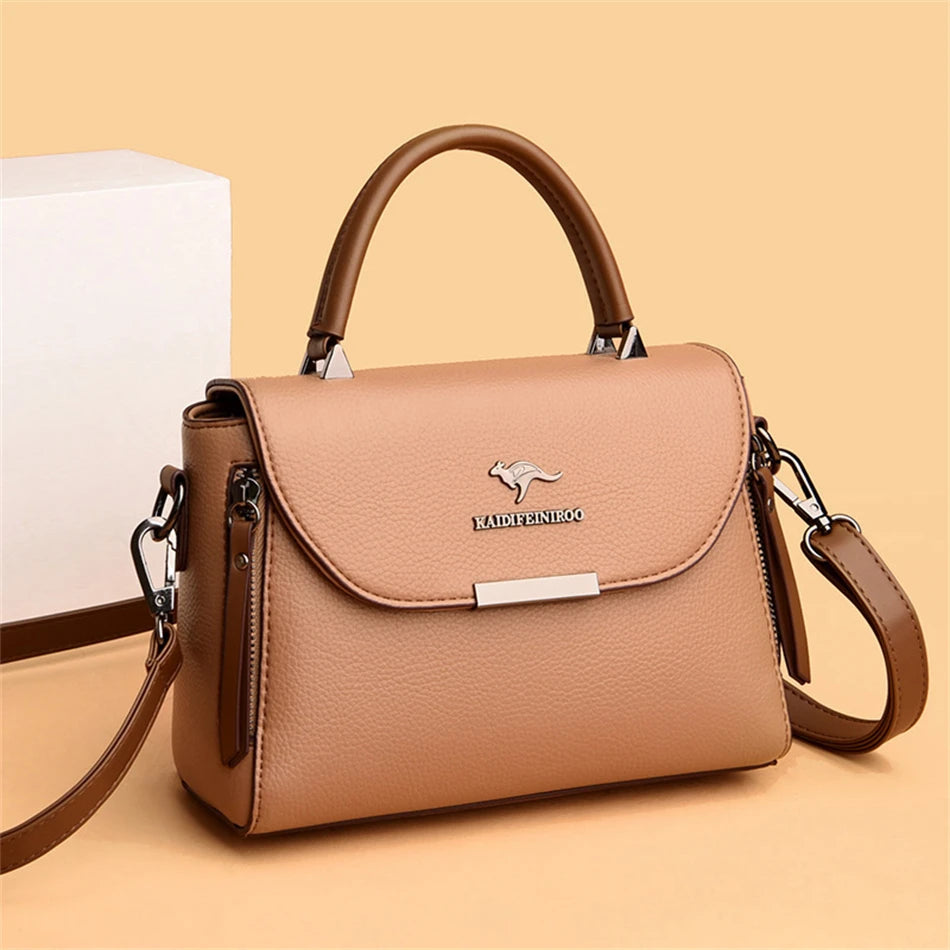 High Quality Leather Shoulder Croosbody Bags Large Capacity Solid Purses and Handbags Luxury Designer Ladies Casual Totes Sac