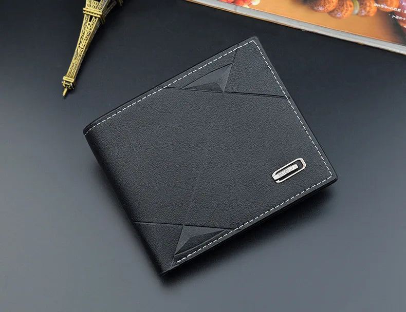 New Men's Wallet Money Bag PU Leather Business Short Wallet Vintage Soft Purse Multi-card Holder Portefeuille Homme Billetera