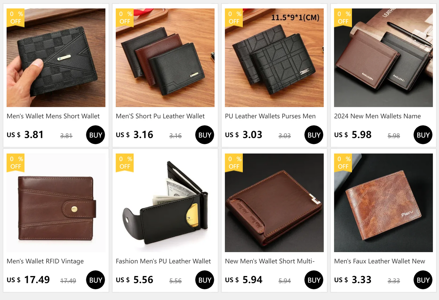 Men Purse Black Coin Wallet Male Business ID Cards Holder PU Leather Multiple Slot Casual Large Capacity Dollar Coin Money Bags