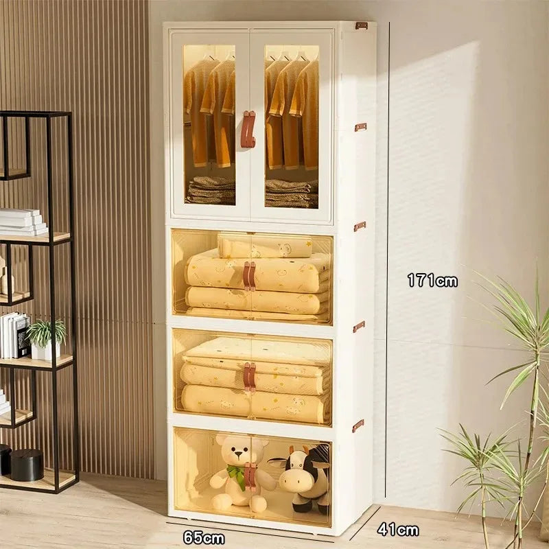 Furniture Living Room Storage Cabinet Baby Wardrobe Children'S Bedroom Foldable Floor-Standing Clothing Organizer Bin