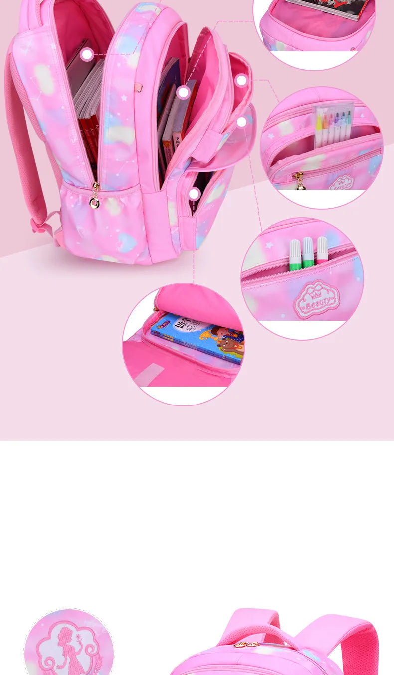 Girl School Bag Backpack Back Pack For Teenager Women Children Female Pink Schoolbag Primary High Bagpack Class Teens Child Kids