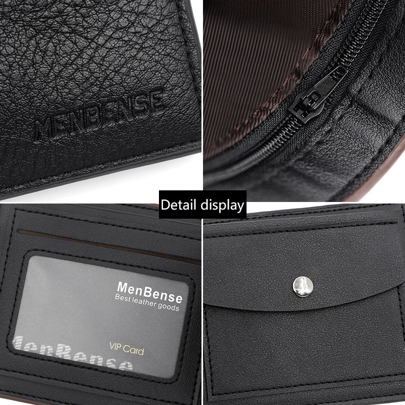 Free Name Engraving Men Wallets New Short Zipper Card Holder Quality Male Purse Simple Slim Coin Pocket PU Leather Men's Wallet