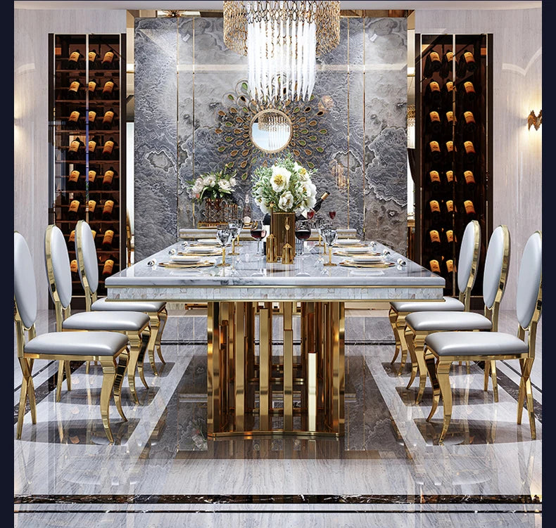 Luxury Modern Dining Table Chair Marble Desk Mobile Kitchen Tables Console Dining Table Mobile Table A Manger Home Furnitures