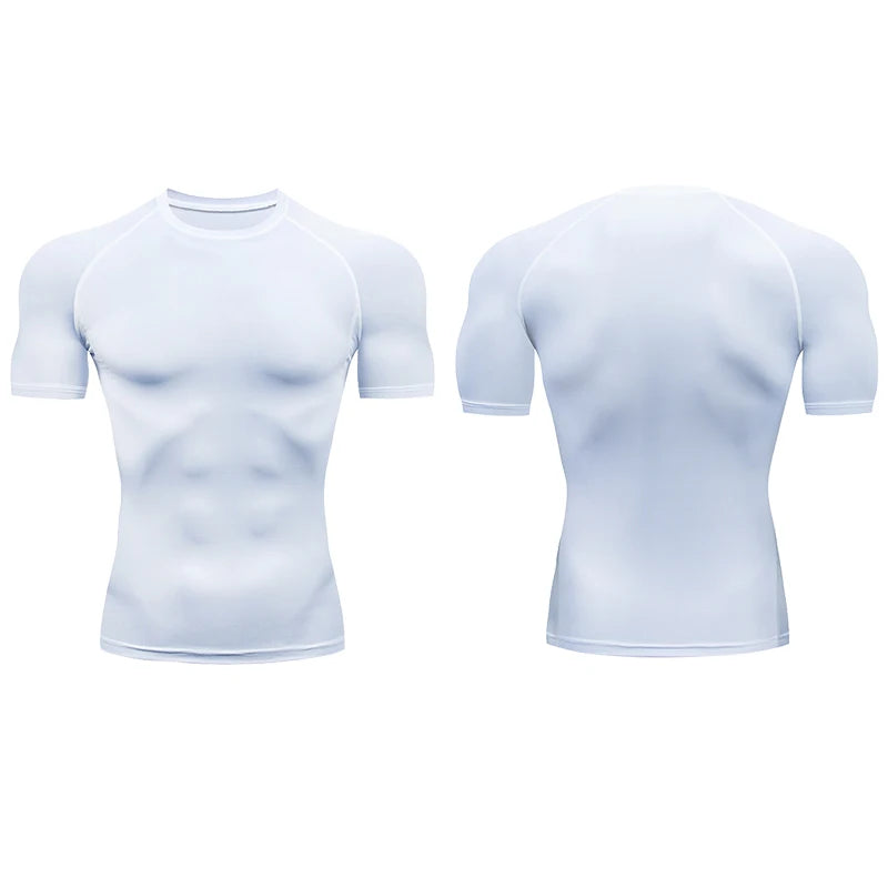 Compression T Shirt Men Summer Sportswear Running T-shirt Elastic Quick Dry Sport Tops Tee Athletic Gym Workout Shirts Men 2024