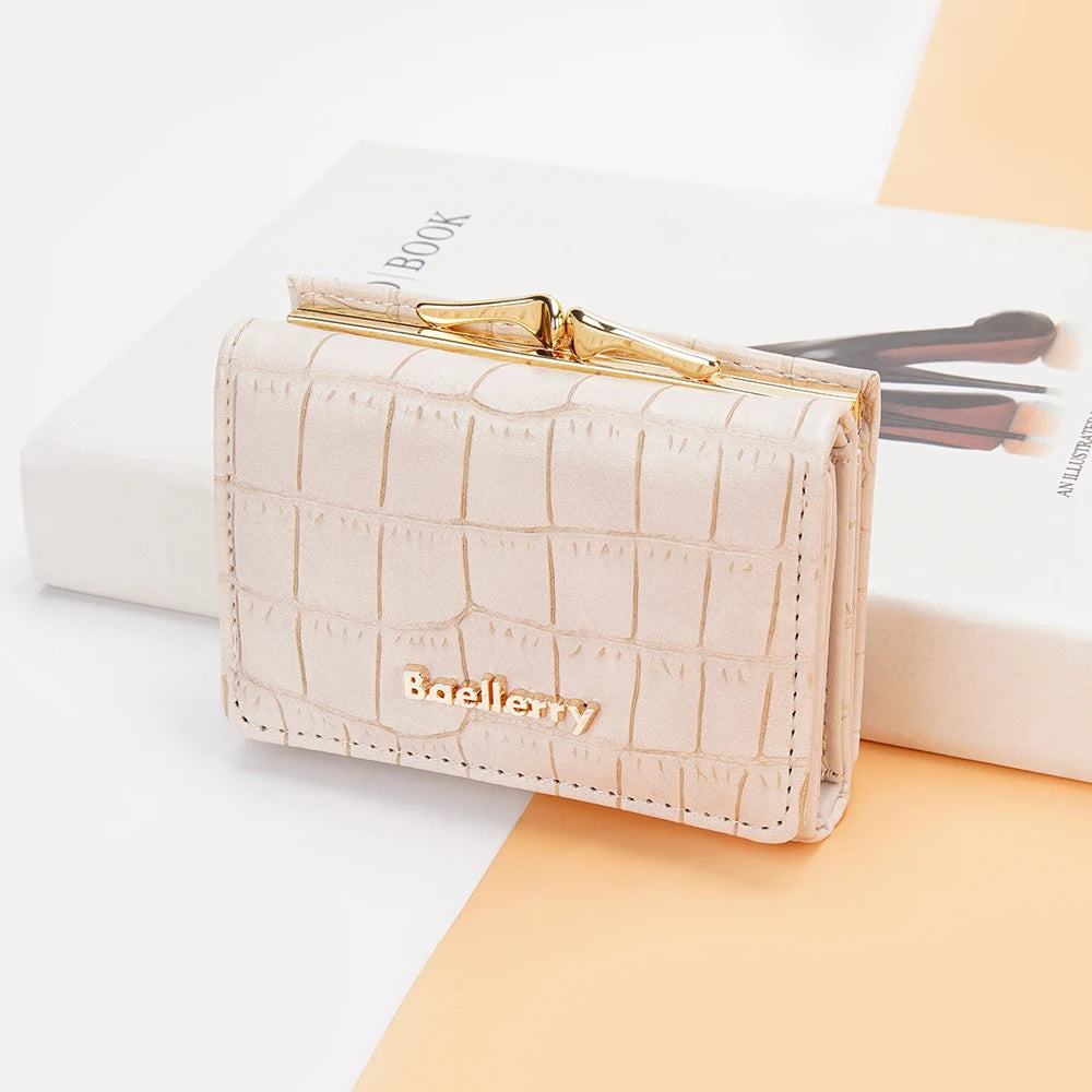 Baellerry New Women Short Wallet Brand Card Holder Simple Coin Pocket High Quality Female Purse Crocodile Pattern Women's Wallet