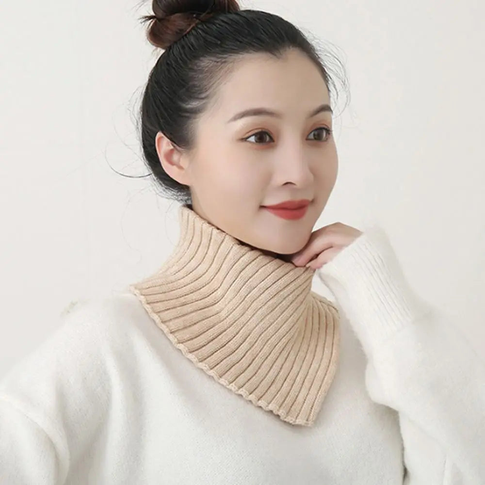 Fashion Autumn Winter Knitted Fake Collar Scarf Women Warm Elastic Turtleneck Neck Warmer Detachable Winter Warm Windproof Scarf