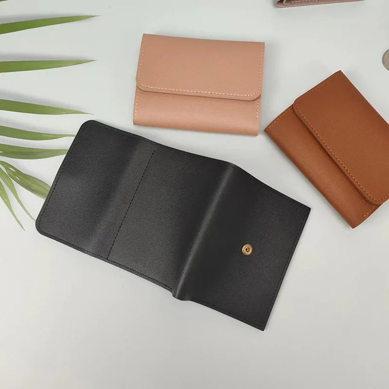 New Cute Wallets for Women Small Hasp Girl Credit Card Holder for PU Leather Coin Purse Female Wallet Short Purses for Women