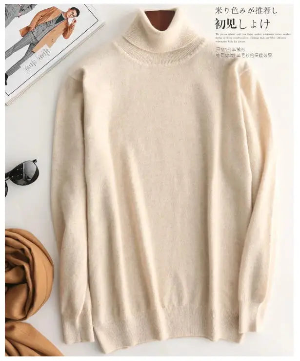 Cashmere Cotton blend Turtleneck Men Sweater Autumn Winter Man Pullover High Neck Sweater Jersey Hombre Pull Homme Hiver Jumper