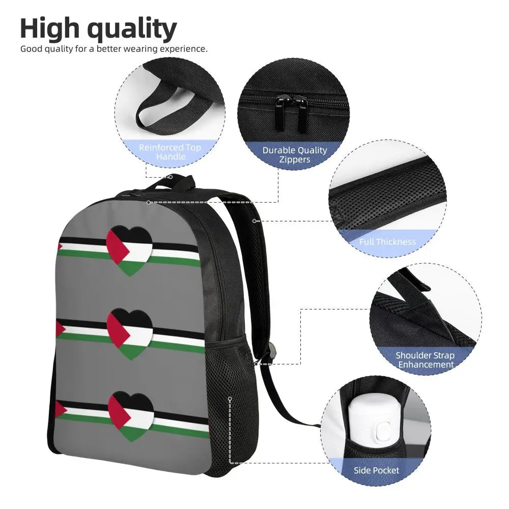 Custom Palestinians Keffiyeh Pattern Backpack for Women Men Waterproof College School Tradition Bag Print Bookbags