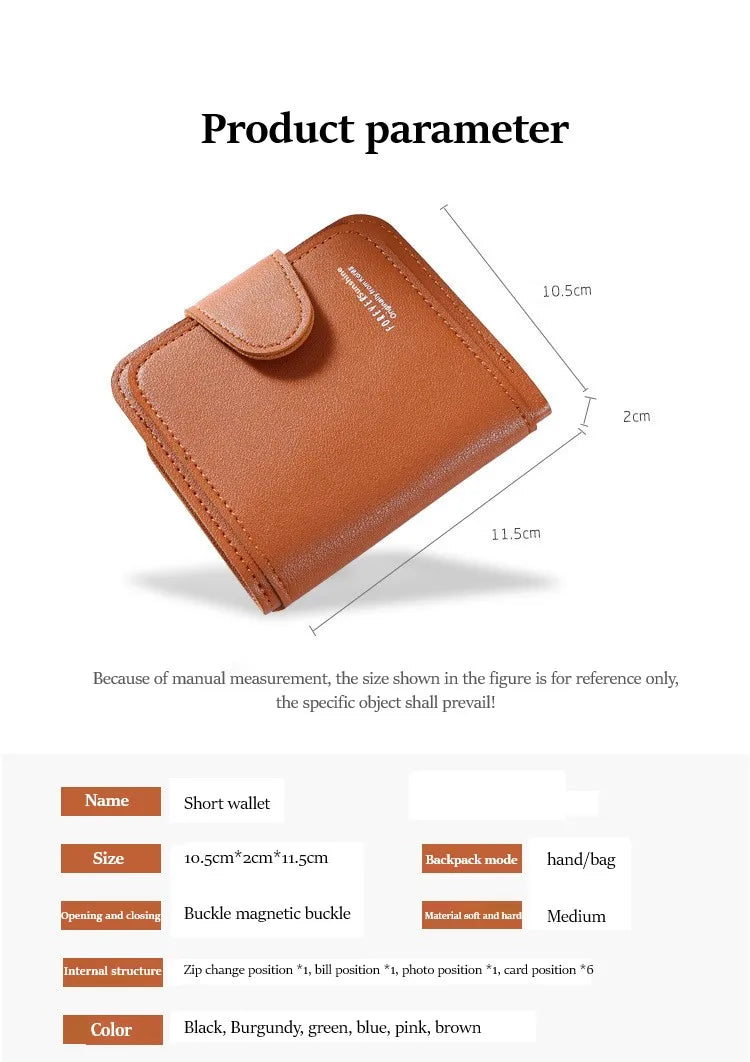 Women Wallets 2023 New Luxury Brand Red Black Small Mini Coin Purse Hasp Card Holder Lady Wallet Zipper Female Leather Buckle