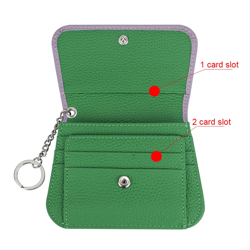 Royal Bagger Multi-card Slots Short Wallet, Genuine Leather Credit Card Holder, RFID Blocking Card Coin Purse with Keychain