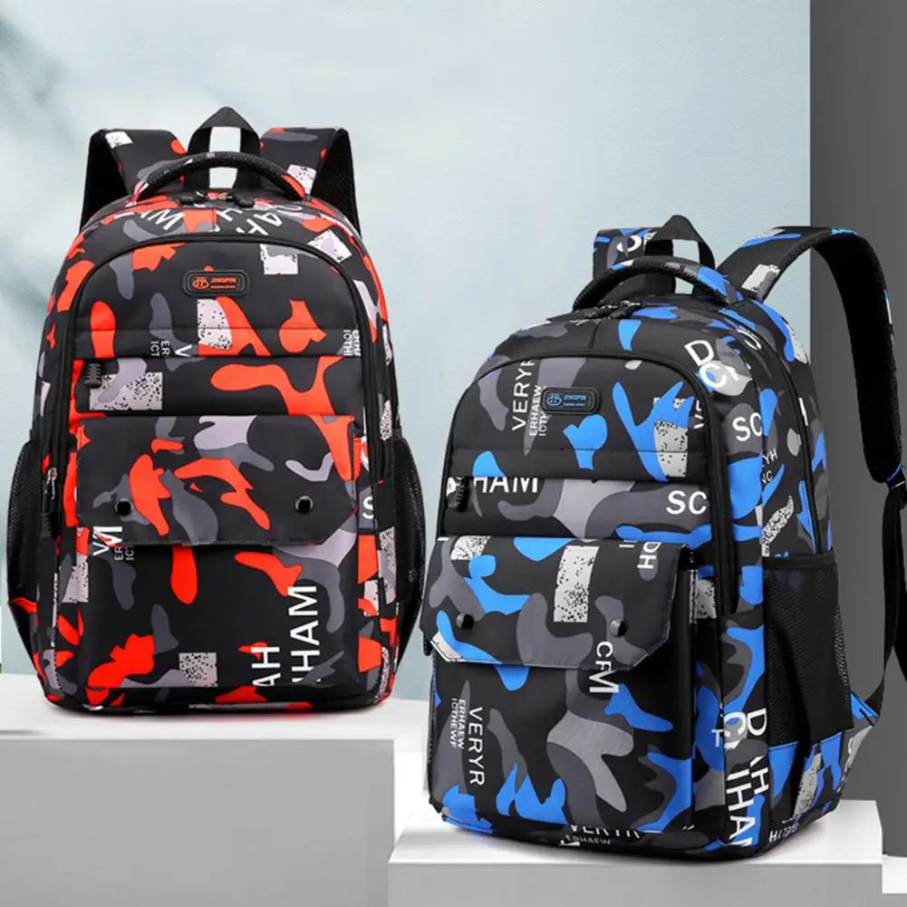 Student Backpack Camouflage Breathable Strap Large Capacity Lightweight Bookbag School Bag for Outdoor Travel