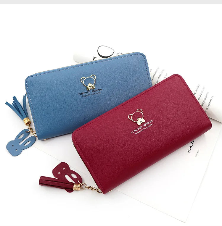 New Women Phone Bags Long Wallets Free Name Engraving Cute Card Holder Zipper Female Purse Minimalist Coin Pocket Women's Wallet