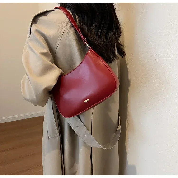 Red Underarm Shoulder Bags for Women 2024 New Texture Leather Crossbody Bag Luxury Designer Wedding Bride Handbags Sling Bag