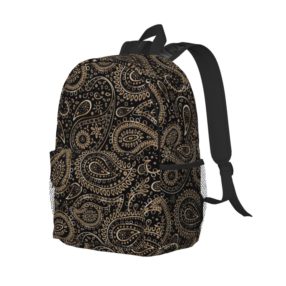 Custom Black White Paisley Chicano Bandana Style Laptop Backpack Women Men Basic Bookbag for School College Student Bag