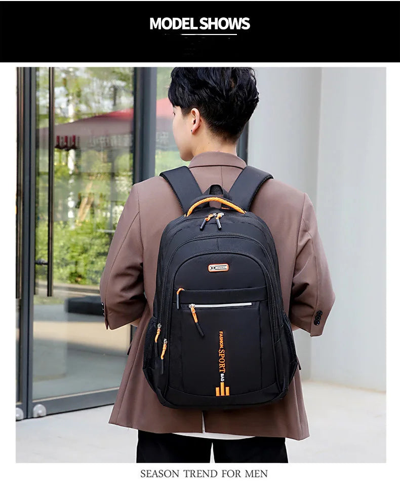 Men's Backpacks Oxford Waterproof Rucksack Business Computer Bag Casual Backpack Senior High School Student Schoolbag Large Capa