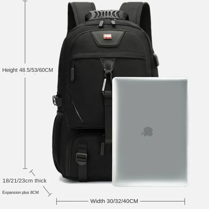 Large Expandable Trave Backpack Hiking Laptop USB Charging Men Bags Outdoor Multifunction Business Backpacks With Shoes Pocket