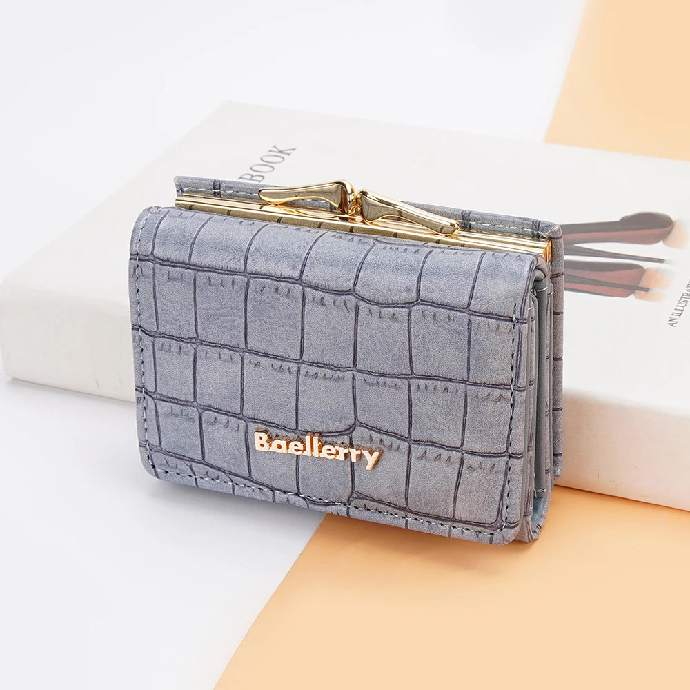 Baellerry New Women Short Wallet Brand Card Holder Simple Coin Pocket High Quality Female Purse Crocodile Pattern Women's Wallet