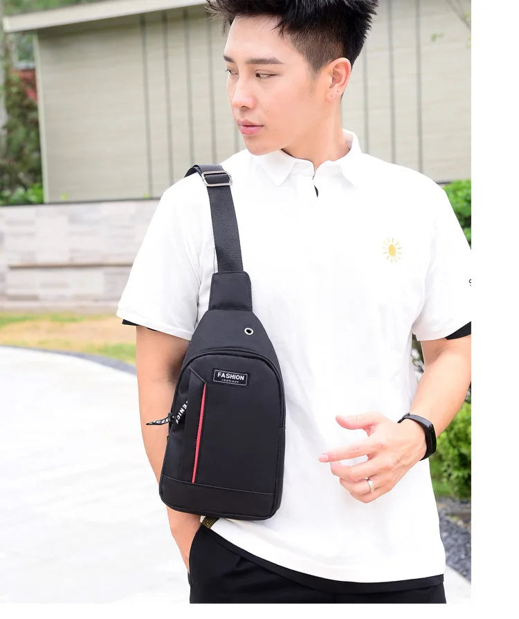 Men Fashion Multifunction Shoulder Bag Crossbody Bag On Shoulder Travel Sling Bag Pack Messenger Pack Chest Bag For Male