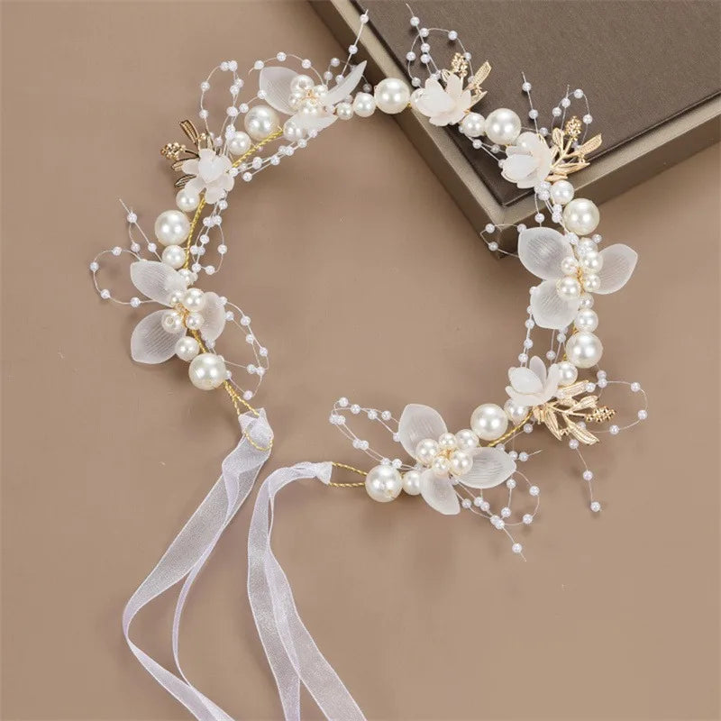 Coiffe de mariée bohème de printemps pour filles, couronne de fleurs, guirlande de mariée, cerceau de tête, bandeaux, bijoux de cheveux, cadeaux pour enfants