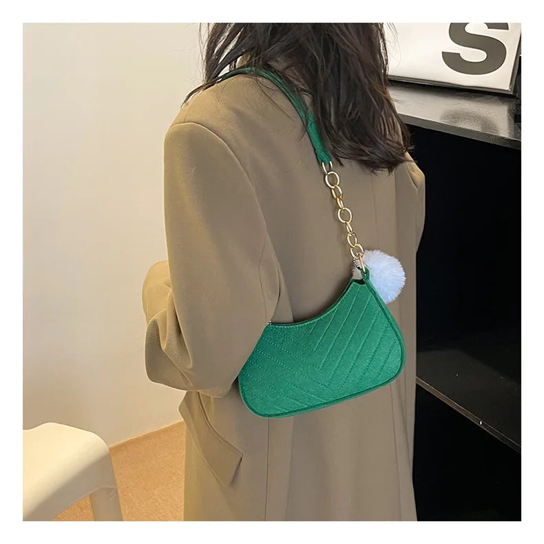 Mini Underarm Bag Female Chain Shoulder Pouch Hot Sale Ladies PU Leather Fashion Women Handbag Solid Color Casual Bags