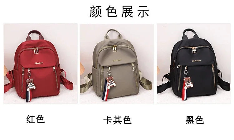 Solid Zipper High Capacity Thread Waterproof Nylon Fashion Backpacks 2024 Hot Sale Versatile Women's Bag Mochila Mujer Mochila