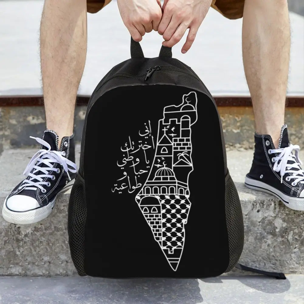 Custom Palestinians Keffiyeh Pattern Backpack for Women Men Waterproof College School Tradition Bag Print Bookbags