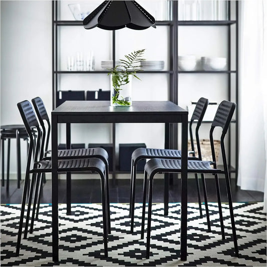 dining table 110*70 set with 4 chairs MDF inmetal legs in powder coated, simplicity dining room set