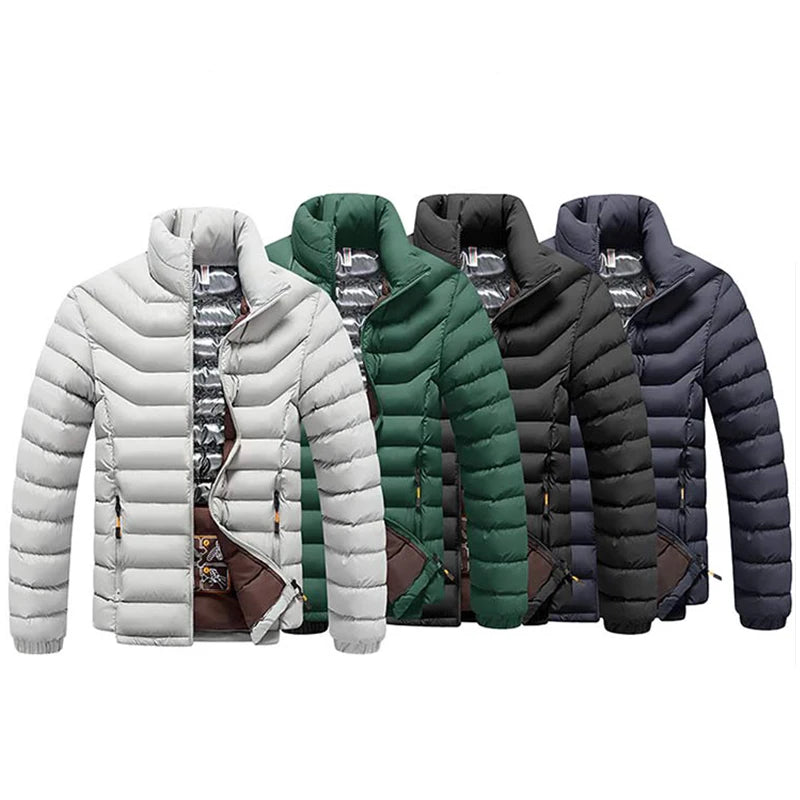 2023 Hiver Nouveaux Hommes Mode Chaud Veste Manteau Solide Épais Coupe-Vent Vêtements D'extérieur Automne Hommes Décontracté Imperméable Parkas Veste Manteau Mâle