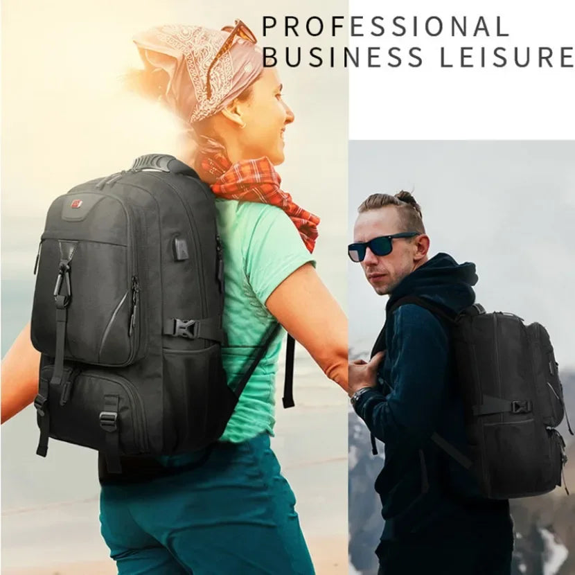 Large Expandable Trave Backpack Hiking Laptop USB Charging Men Bags Outdoor Multifunction Business Backpacks With Shoes Pocket