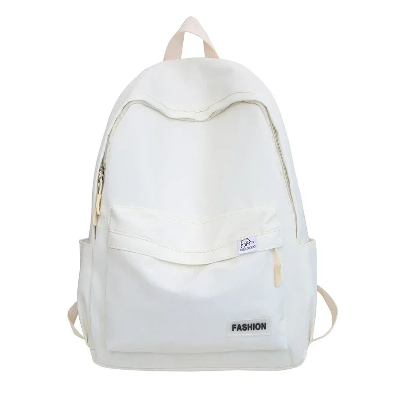 Shoulder Bag Large Capacity Waterproof College Travel Female Backpack Pure Colour Simple Girls Laptop Backpack