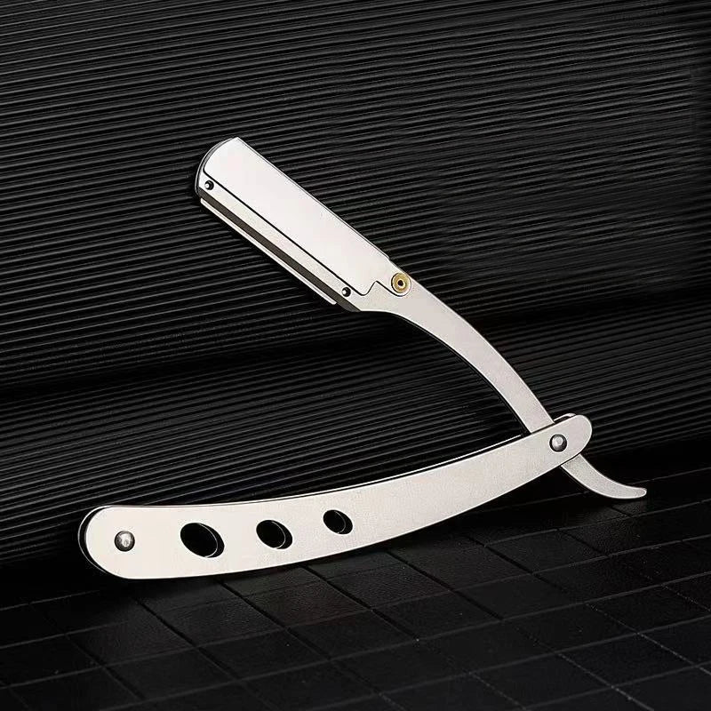 ZqZq 10 Shaving Blades and Straight Edge Razor Haircut Beard Eyebrow Shaving Tool Manual Depilation Razor Hairdresser Trimming