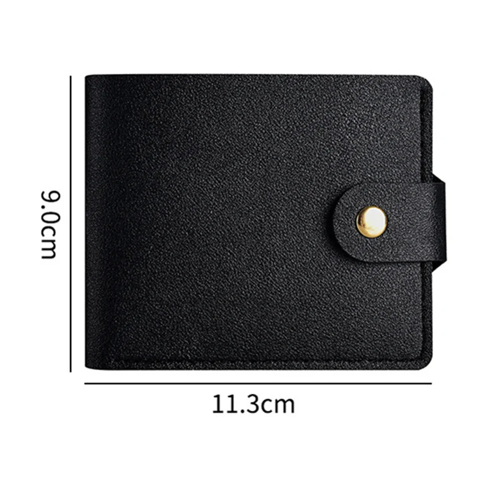 Pu Leather Small Short Wallet Bag Multi Card Holder Students Ultra-Thin Cowhide Coin Purse Clip Clutch Pouch For Men Women