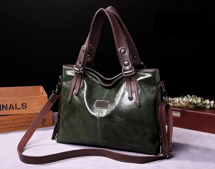 2023 New Fashion Casual Tote Bag Women Handbags Soft Leather Shoulder Bags Vintage Big Capacity Crossbody Hand Bag For Ladies