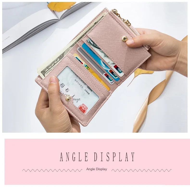 Fashion Women's Wallets Tassel Short Wallet For Woman Zipper Mini rfid Coin Purse Ladies Small Wallet Female Leather Card Holder